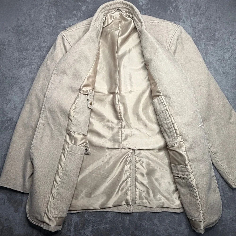 Duluth Trading Co Canvas Blazer Mens XL Tan Khaki Rugged Utility Sport Coat